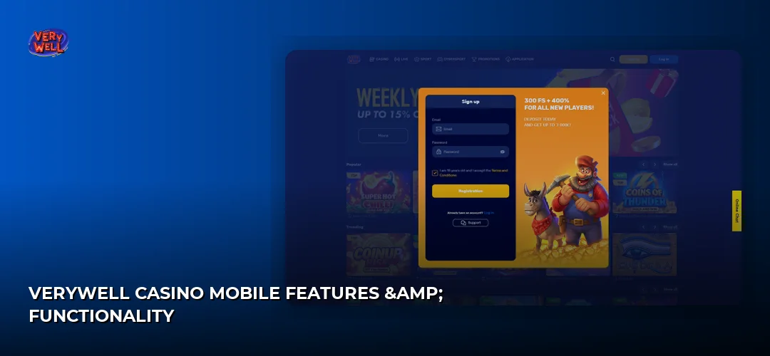 VeryWell Casino website screenshot