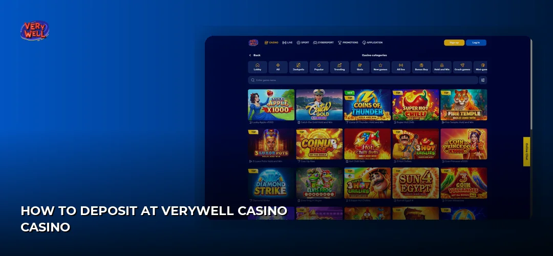 VeryWell Casino website screenshot