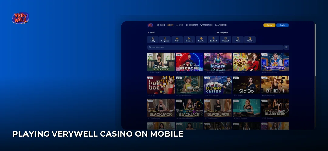 VeryWell Casino website screenshot
