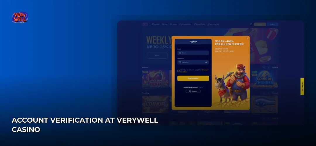 VeryWell Casino website screenshot