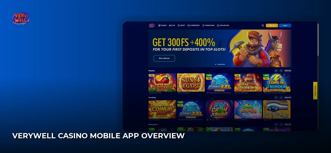 VeryWell Casino website screenshot