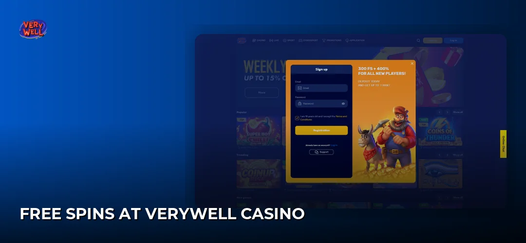 VeryWell Casino website screenshot
