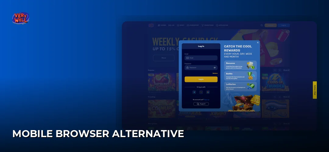VeryWell Casino website screenshot